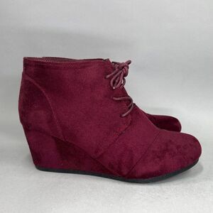 Dream Pairs Women's Size 11 Tomson Lace Up Low Wedge Heel Ankle Boots
